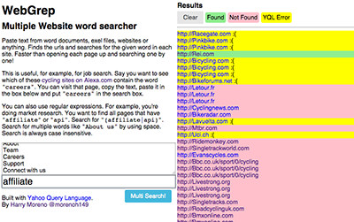 Webgrep screenshot